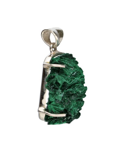Fibrous Malachite Pendant in 925...