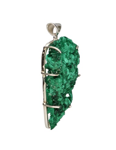 Fibrous Malachite Pendant in 925...