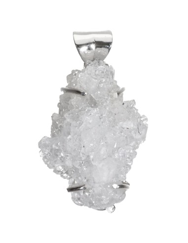 Colgante Drusa de Cuarzo en Plata de...