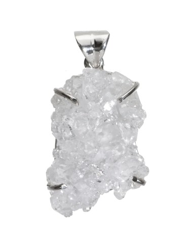 Colgante Drusa de Cuarzo en Plata de...
