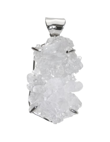 Colgante Drusa de Cuarzo en Plata de...
