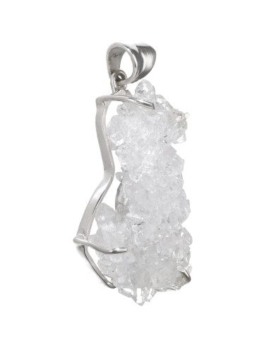 Colgante Drusa de Cuarzo en Plata de...
