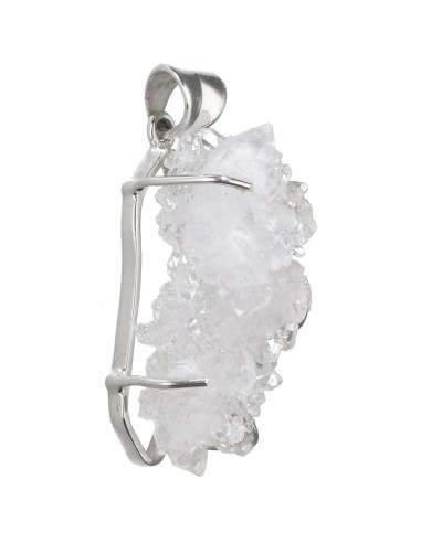 Colgante Drusa de Cuarzo en Plata de...
