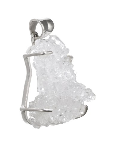 Colgante Drusa de Cuarzo en Plata de...
