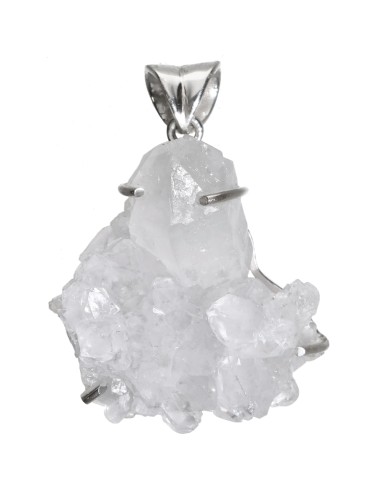 Colgante Drusa de Cuarzo en Plata de...