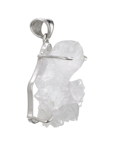 Colgante Drusa de Cuarzo en Plata de...