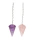 Pack 2 Pendulums - Amethyst and Rose Quartz