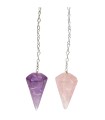 Pack 2 Pendoli - Ametista e Quarzo Rosa