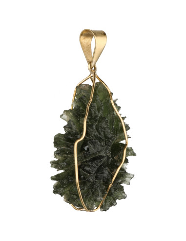 Colgante de Moldavite in Gold (7W)