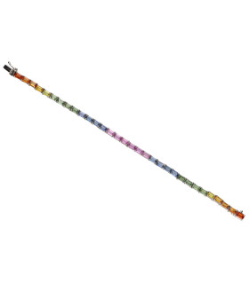 Multicolor Sapphire Bracelet in 925 Sterling Silver