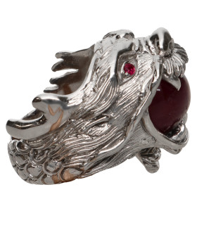 Anello Drago con Rubino in Argento Sterling 925