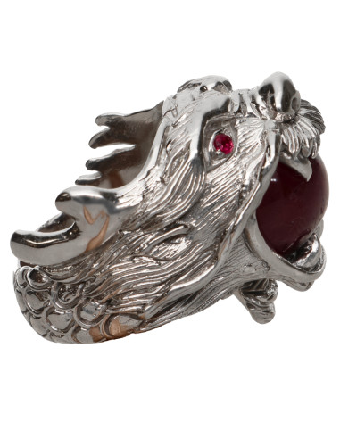 Anillo Dragon with Ruby in 925...