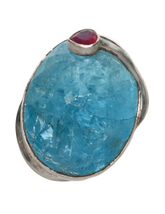 Anel de Água-marinha com...