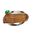 Anillo de Topacio Impérial avec Émeraude en Argent Sterling 925 (20W)