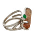 Anillo de Topacio Imperial con Esmeralda en Plata de Ley 925 (20W)
