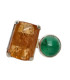 Anillo de Imperial Topaz with Emerald in 925 Sterling Silver (21W)