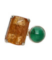 Anillo de Imperial Topaz with Emerald in 925 Sterling Silver (21W)