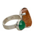 Anillo de Topacio Imperial con Esmeralda en Plata de Ley 925 (21W)