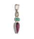 Citrine, Emerald and Rubellite Pendant in Sterling Silver 925 (31W)