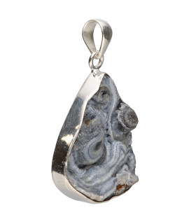 Colgante de Calcédoine Cristallisée en Plata de Ley 925 (36X)