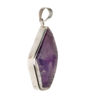 Colgante di Amatista Chevron in Argento Sterling 925 (37W)