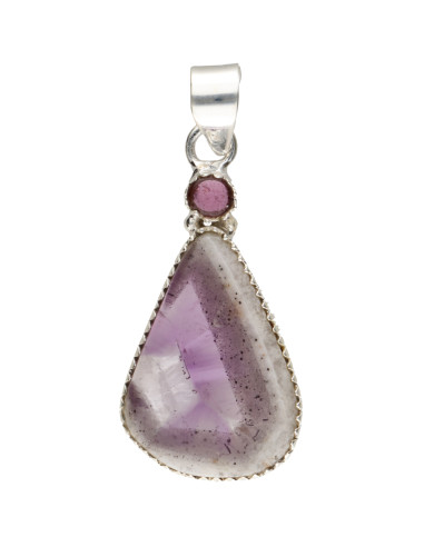 Chevron Amethyst Pendant with Pink...
