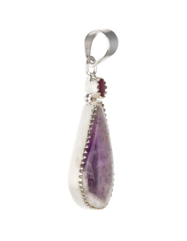Chevron Amethyst Pendant with Pink...