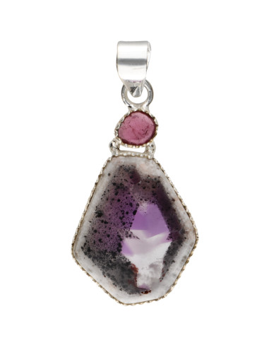 Chevron Amethyst Pendant with Pink...