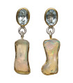 Pendientes de Ópalo y Topacio Azul en Plata de Ley 925 y Oro (97W)