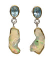Pendientes de Ópalo y Topacio Azul en Plata de Ley 925 y Oro (99W)
