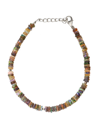 Pulsera de Faceted Black Opal in...