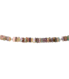 Pulsera d’Opale Noire Facettée en Argent Sterling 925