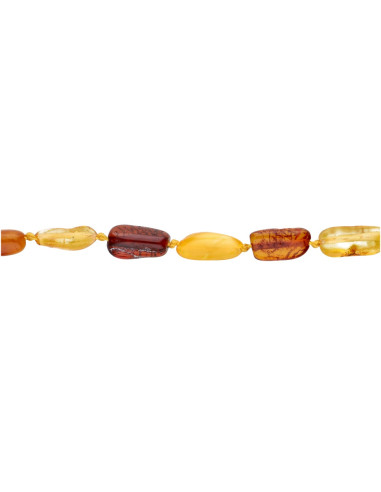 Collier d'écailles d'ambre foncées et...