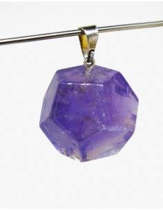 Pendant Amethyst Dodecahedron - Silver Plated