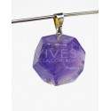 Pendant Amethyst Dodecahedron - Silver Plated