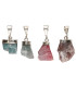 Multicolor Raw Tourmaline Pendant Raw in 925 Sterling Silver