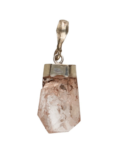 Raw Brown Topaz Pendant in 925...