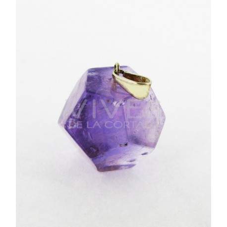 Pendentif Dodécaèdre en améthyste - Plaqué argent