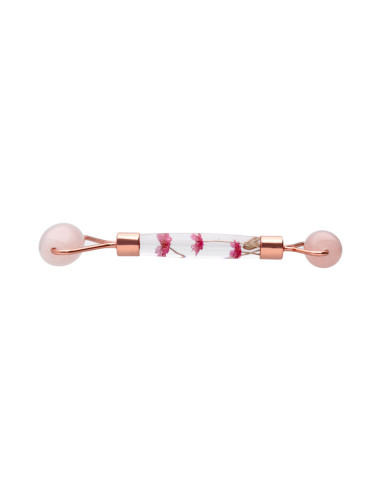Massageador de quartzo rosa com rolo...