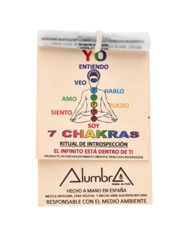 Vela Artesanal Branca - 7 Chakras Humano