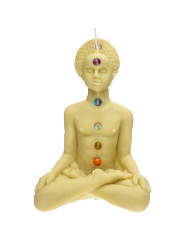 Vela Artesanal Creme - 7 Chakras Humano