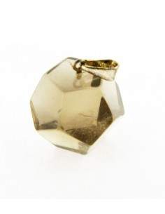 Pendant Smoked Dodecahedron Quartz - Silver Plated 2