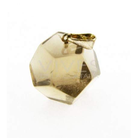 Pendentif Dodécaèdre Quartz Fumé - Plaqué argent