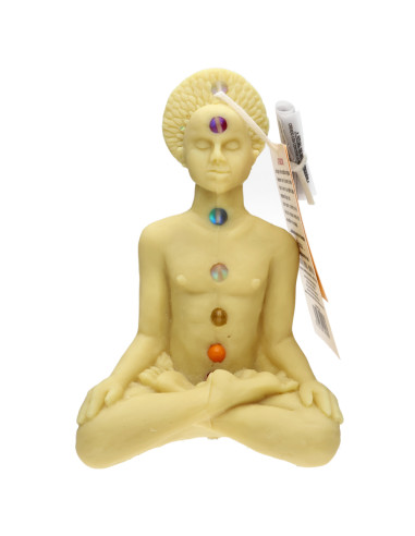 Vela Artigianale Crema - 7 Chakra Umano