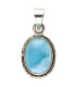 Colgante Oval de Larimar em Prata de Lei 925