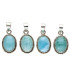 Colgante Larimar Oval Pendant in 925 Sterling Silver