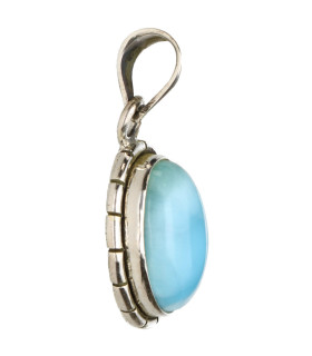 Colgante Oval de Larimar em Prata de Lei 925