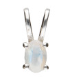 Colgante Ovale Mini en Pierre de Lune Facettée en Argent Sterling 925