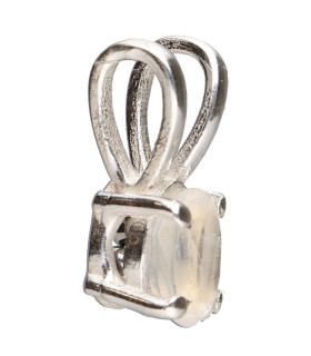 Colgante Oval Mini de Pedra Lua Facetada em Prata de Lei 925