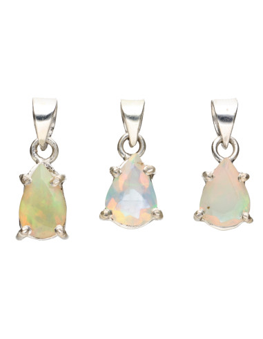 Faceted Opal Teardrop Pendant in 925...